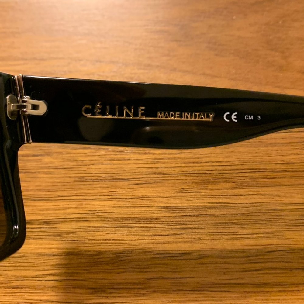 Celine Black Oversized Shield Sunglasses - Picture 3 of 12